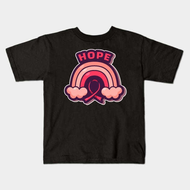 Hope- Breast cancer awareness Kids T-Shirt by Misfit04